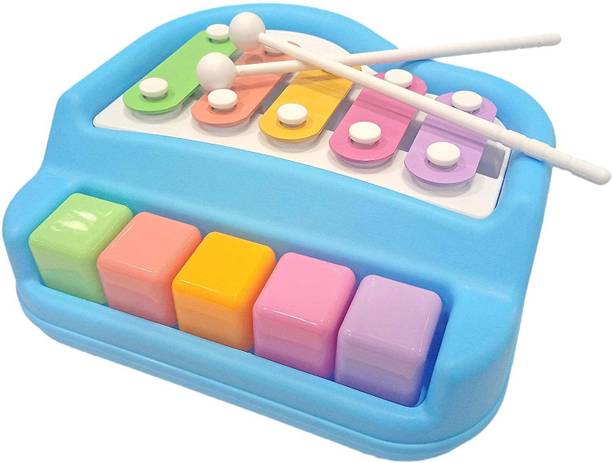 TOOBIL 2 in 1 Musical Xylophone & Piano Toy for Kids with 5 Multicolored Keys