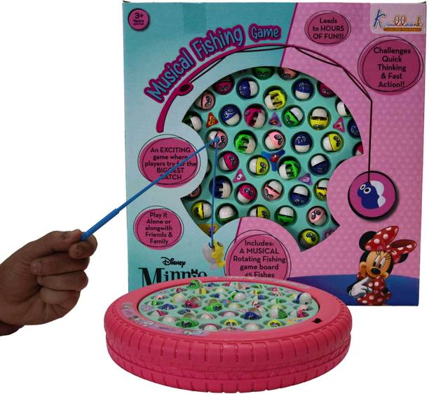 Kriiddaank Minnie Musical Fishing Game B - Electronic Fishing, Ocean Theme, Battery