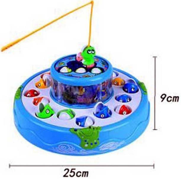 SALEOFF Musical Fish Catching Game Big with 26 Fishes, 4 Pods & 3D Lights-759