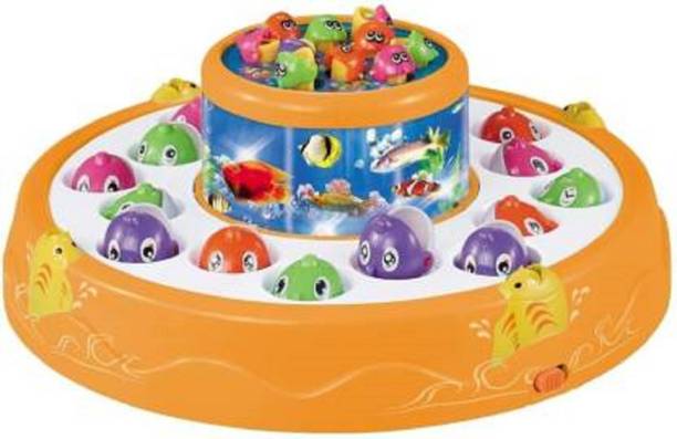 SALEOFF Musical Fish Catching Game Big with 26 Fishes, 4 Pods & 3D Lights-505