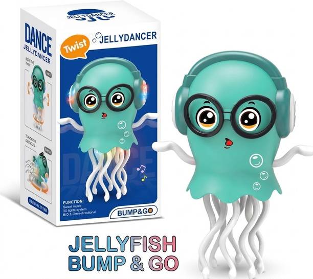 somixa Dancing Jellyfish Toy with Music & Movement | Bump and Go Toy for Kids