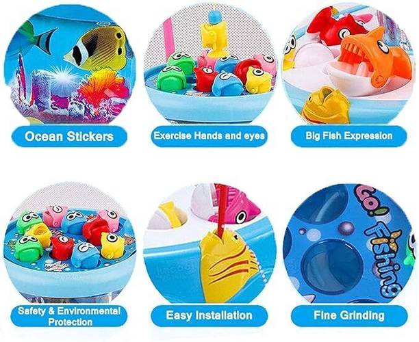 HornFlow Fishing Game Toy Set for Kids (boys/girls)