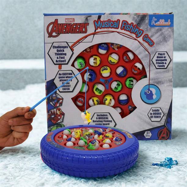 Kriiddaank Marvel Avenger Musical Fishing Game-Battery Operated Fishing, Learning