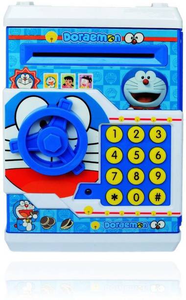 Pepstter Doraemon Electronic ATM Money Saving Bank Password Piggy Bank for Kids Coin Bank