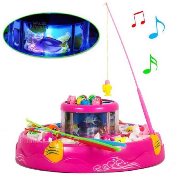 Tenmar Musical Fish Catching Game Big with 26 Fishes, 4 Pods & 3D Lights-354