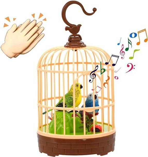 Aganta Kids Singing Moving Chirping Beautiful Electronic Bird Pet Toy in Cage
