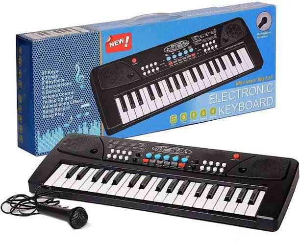 KOBBET Musical Toys 37-key piano keyboard toy with power option_Song recording and mic