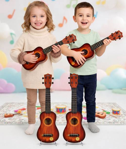 A Cube Kids Ukulele Guitar Combo Pack for Boys & Girls 17 Inch Mini Guitar Toy For Kids