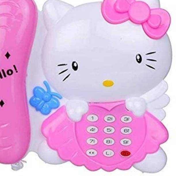cozyycart Cute Hello Kitty Musical Toy Telephone with Light & Sound Effects for Kids
