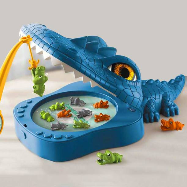 RAINBOW RIDERS Crocodile Magnetic Fishing Plate Interactive Suspension Panel Model with Music
