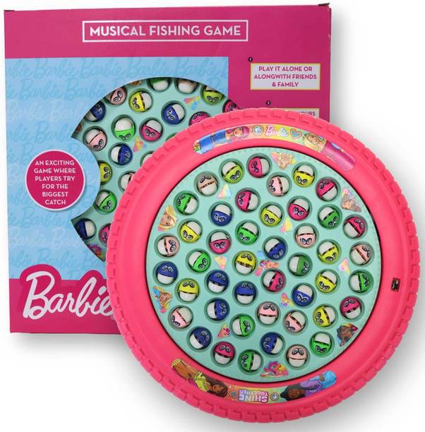 Kriiddaank Mattel Barbie Theme Musical Fishing Game, Battery Operated Learning Toy