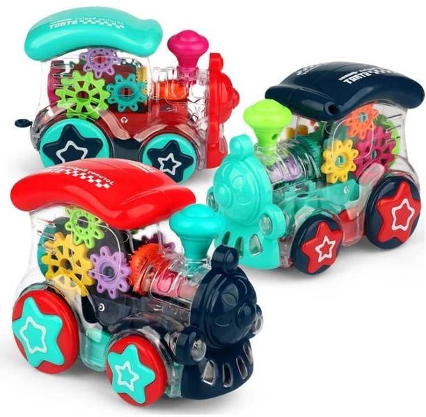 Toyvala Concept Train Engine 360° Move Live Gear Bump-N-Go Toy - Light & Sound70