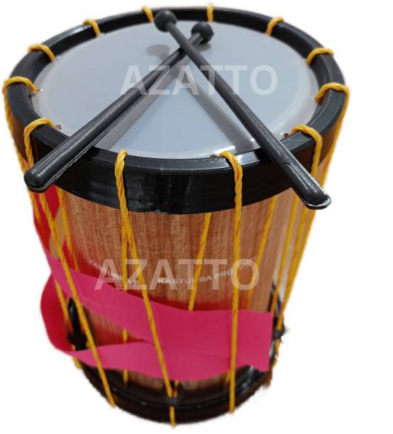 AZATTO Indian Made Musical Drum Chenda Dhol Toys for Kids Medium size with 2 sticks