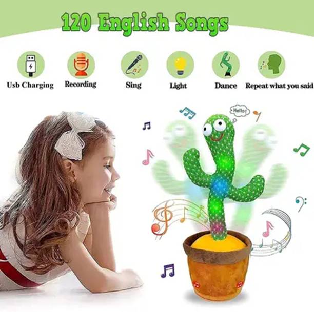 TAPUJI Dancing Speaking Cactus Repeats What You Say Electronic Lighting Educational To