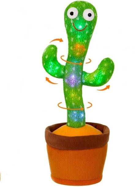 KIddie Worldz Dancing Cactus Repeats What You Say,Electronic Plush Toy ,Singing Cactus