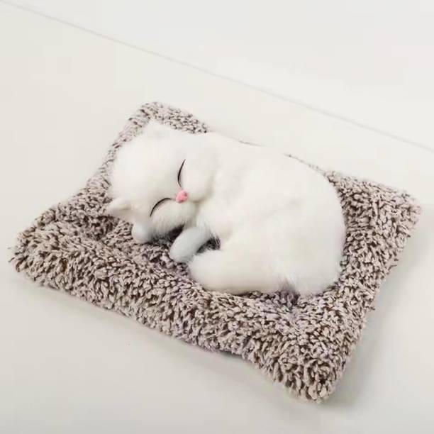 Super Toy Cute Sleeping Cat Plush Toy with Meow Sound, Kids Gift & Car Dashboard Accessory  - 5.7 cm