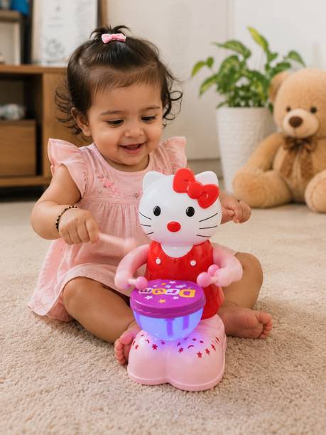 gsgautamandsons Musical Drum Kitty Toy with Flashing Lights & Sound