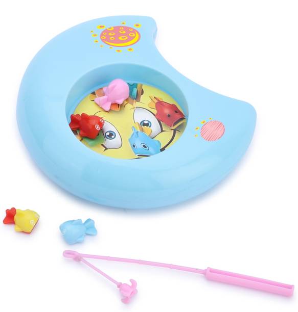 Little B Mini Fishing Moon Shape Pond Toy with Colorful Fish for Boys and Girls.