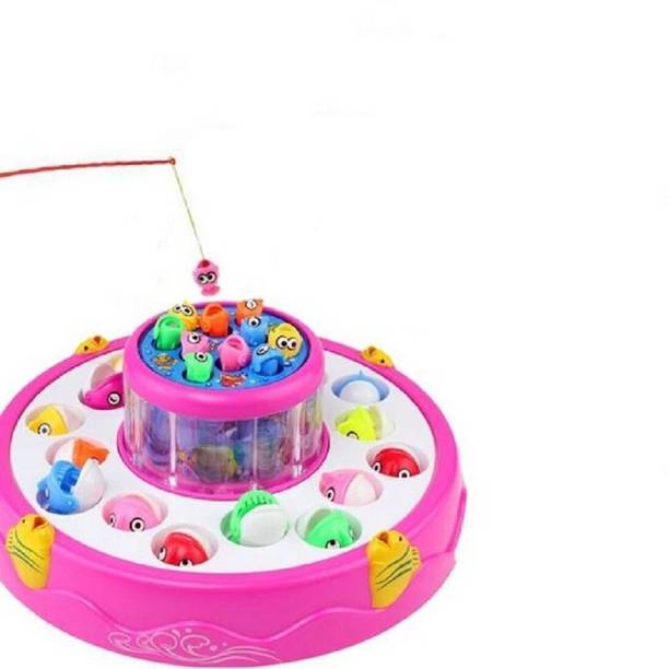 SALEOFF Musical Fish Catching Game Big with 26 Fishes, 4 Pods & 3D Lights-628