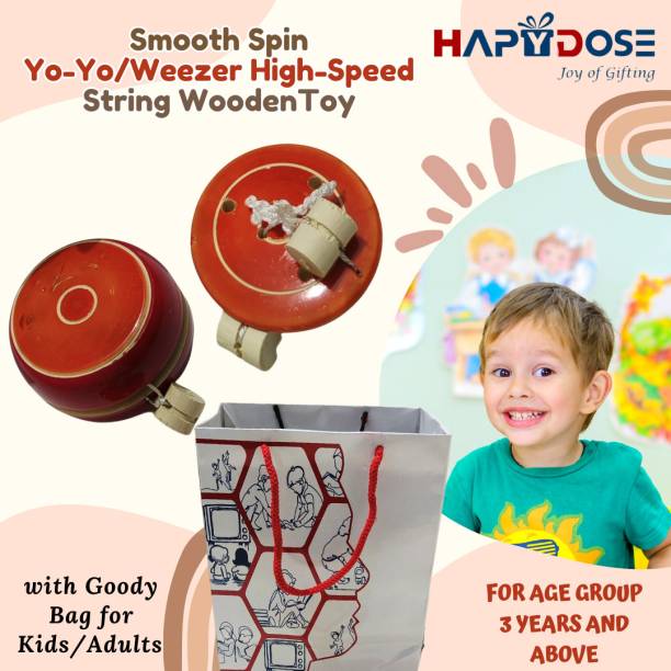 HAPYDOSE Kids Gift / Return Gift Smooth SpinYo-Yo/Weezer High Speed WoodenToy with Goody