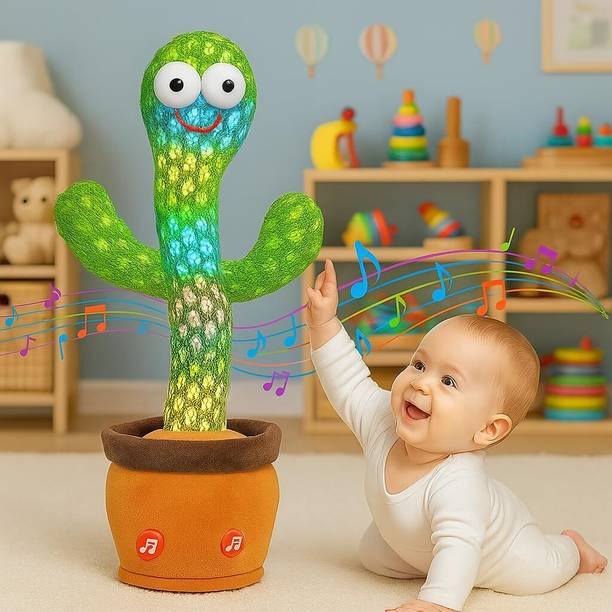 Toyify Dancing Cactus Repeats What You Say,Electronic Plush Toy with Lighting