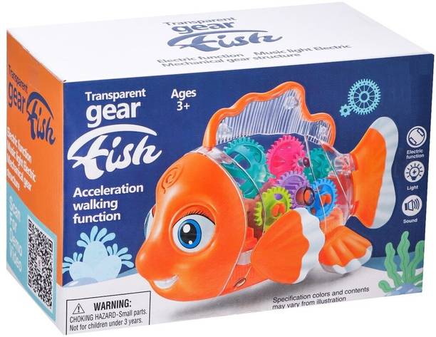 RutuFF Transparent Concept Fish Toy Electric Mechanical Gear Fish