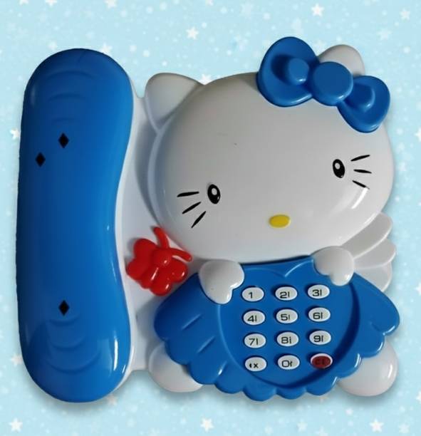 Maa Momai Toys Blue Kitty Cat Telephone Toys for Kids Infants