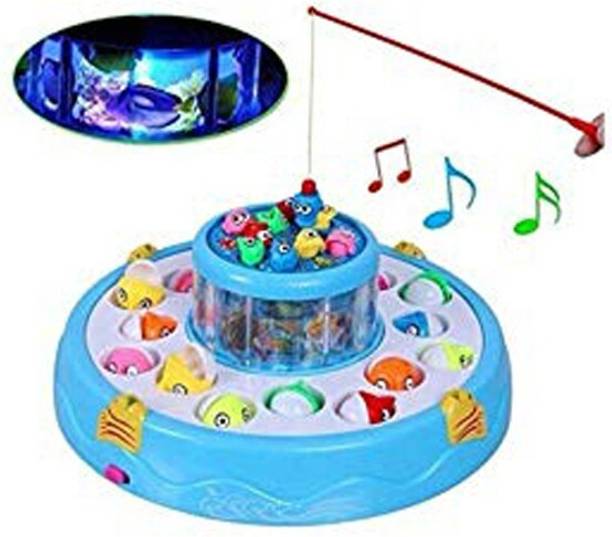 SALEOFF Musical Fish Catching Game Big with 26 Fishes, 4 Pods & 3D Lights-422