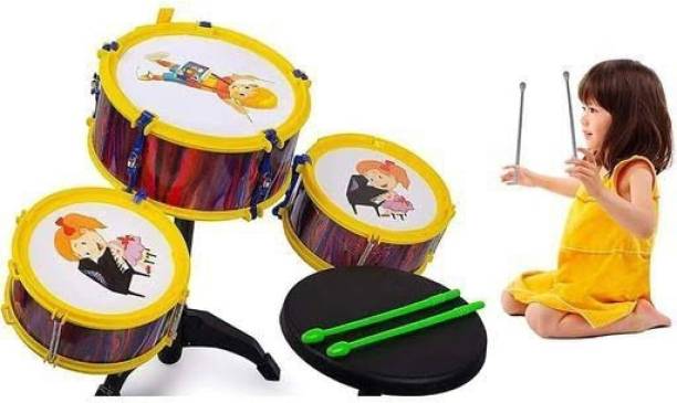 Kamy Traders Kids Hip Hop Drum set with Seat Musical Instrument Toy(Multicolor)