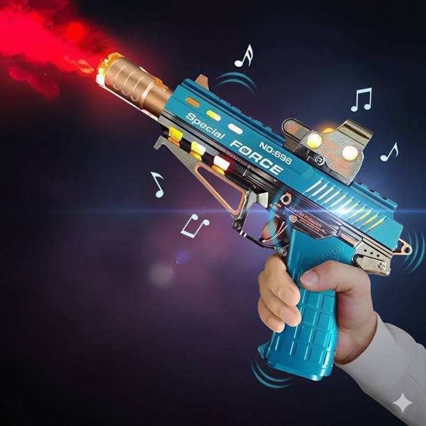 Xcillince Toys Smoke Effect Toy Gun with LED Lights & Recoil Simulation