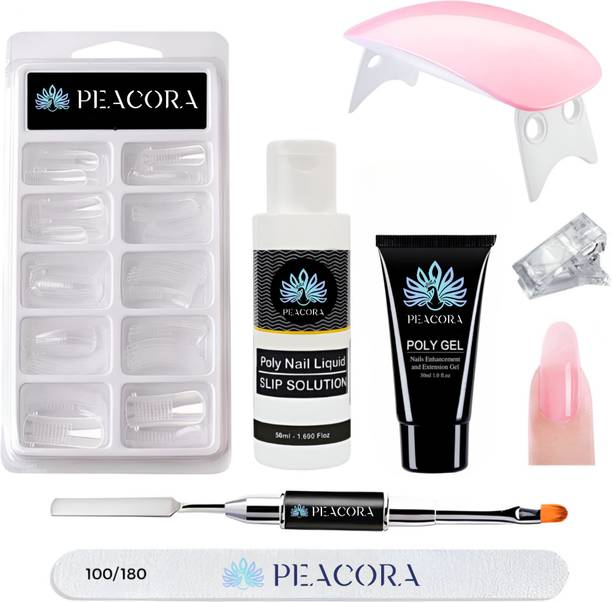 PEACORA Poly Nail Gel Extension Kit for Builder Gel UV Nail Art Kit Nail Extension Set
