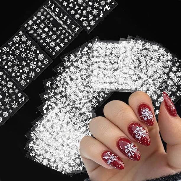 Puedo 10 Sheets 3d White Nail Art Stickers
