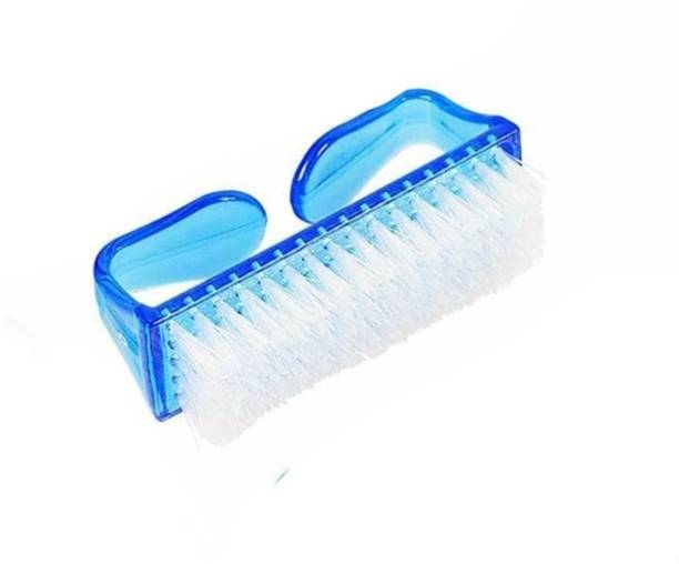 HUDA CRUSH Blue Handle Grip Nail Brush Manicure & Pedicure Nail Cleaning Brush for Women