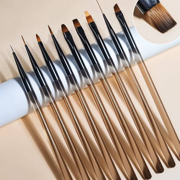 feelhigh 9pcs Nail Art Brushes Set Dotting Pen DIY Home,Salon Use Women