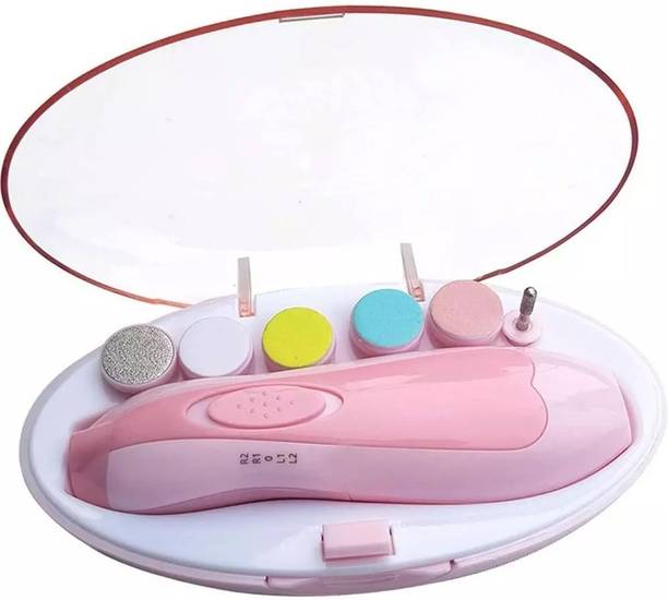 M2 ENTERPRISE Baby Nail Trimmer File Electric Safe Nail Clippers with Light, Manicure Set