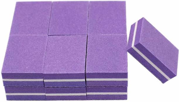 Gleevia 12Pcs Disposable Double Sided Mini Nail Buffer - Polishing Nail Buffer Purple