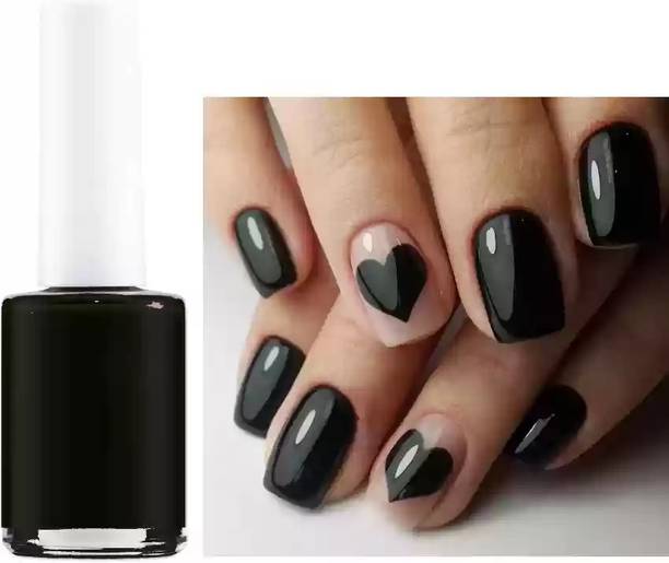 HUZURLU Black Satin Nail Polish-01 Black