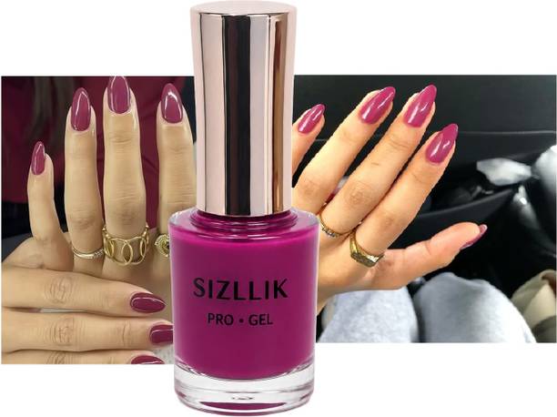 SIZLLIK Premium Maroon Gel Shine Salon Finish Nail Poli...