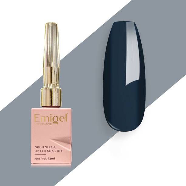 Emigel Professional UV Gel Nail Polish GREY 164|Cured With UV LED Lamp, Super Glossy Finish, 12ml NAVY GREY