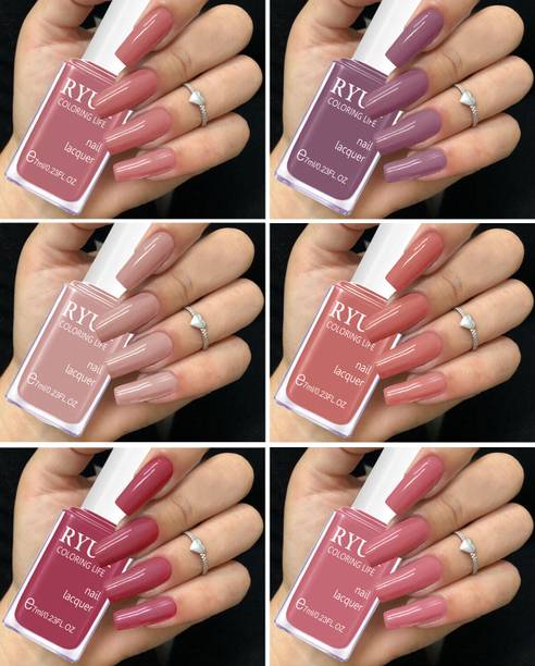 RYUK Lustrous 6-Piece Shine Nail Polish Kit for Dazzling Manicures Set-2 Multicolor