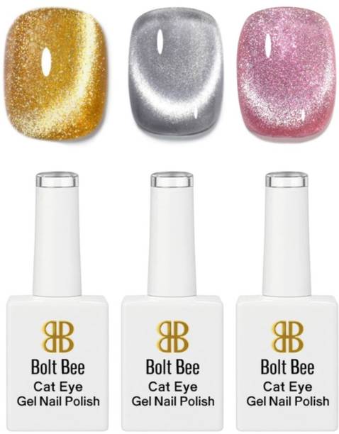 BOLT BEE BOL BEE 3PCS CAT EYE GEL POLISH GOLD,SILVER& ROSEGOLD GOLD, SILVER, & ROSEGOLD