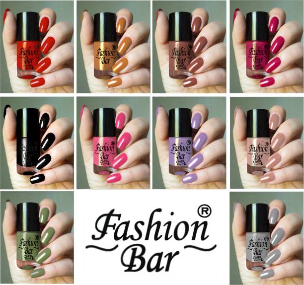 Fashion Bar New Gel Effect Long lasting and quick-dry Luxury Nail Paint Set R Red