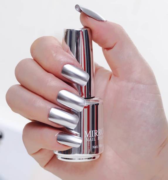GABBU Silver Mirror Effect Metallic Nail Polish Magic Mirror Effect Chrome Nail Polish Silver