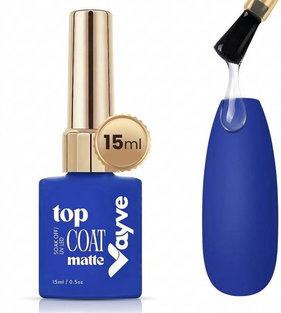 Vayve Matte Gel Top Coat for Nails UV LED No Wipe Matte Nail Polish Top Coat Matte Clear - Long Lasting Velvet Finish Nail Art Sealant