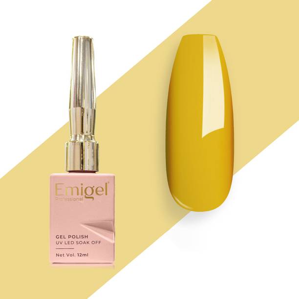 Emigel Professional UV Gel Nail Polish COOKIE 055|Cured With UV LED Lamp, Super Glossy Finish, 12ml COOKIE YELLOW