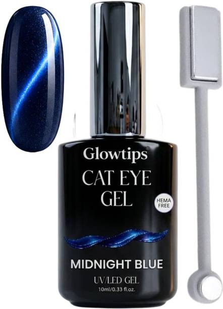 Palmskin Glowtips Cat Eye Gel Nail Polish 10 ML with magnet – Glitter Magnetic MIDNIGHT BLUE