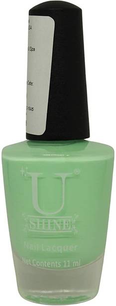 Ushine Gingham Green|Sea Green|Pastel|11ml|No Paraben, Nail Yellow, Chipping, Enduring bright aquamarine crème