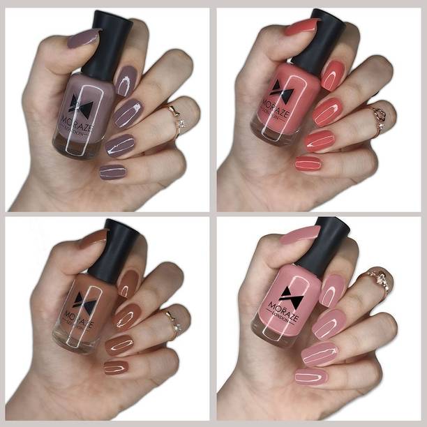 MORAZE Quick Drying Long Lasting High Shine Nude Nail Polish For Women and Girl Multicolor