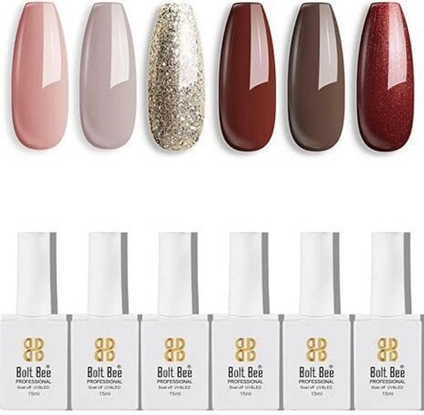 Bluedeal Brown Dark Red Gel Polish Glitter Champagne Gold Nude Pink Grey Nail Polish Gel Multicolor