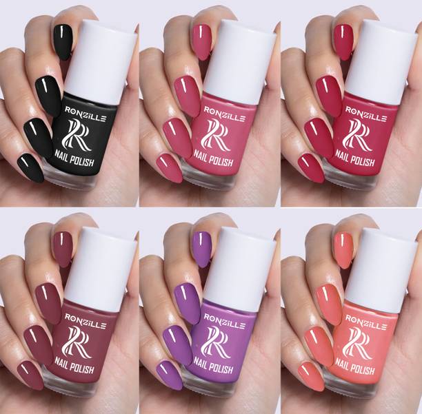 RONZILLE Quick Dry Long Lasting Nail Polish Combo Set Of 6 Combo Of Different Color-10